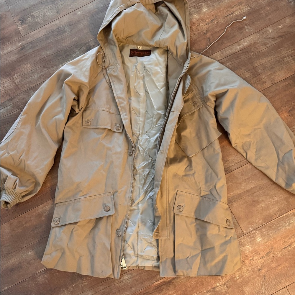 Yves Saint Laurent Tan Utility Jacket with Hood